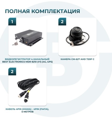 Комплект видеонаблюдения для службы доставки и коммерческого фургона (ОНЛАЙН)