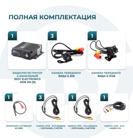Комплект 4 камеры для учебного автомобиля MDR 210 (R) Best Electronics